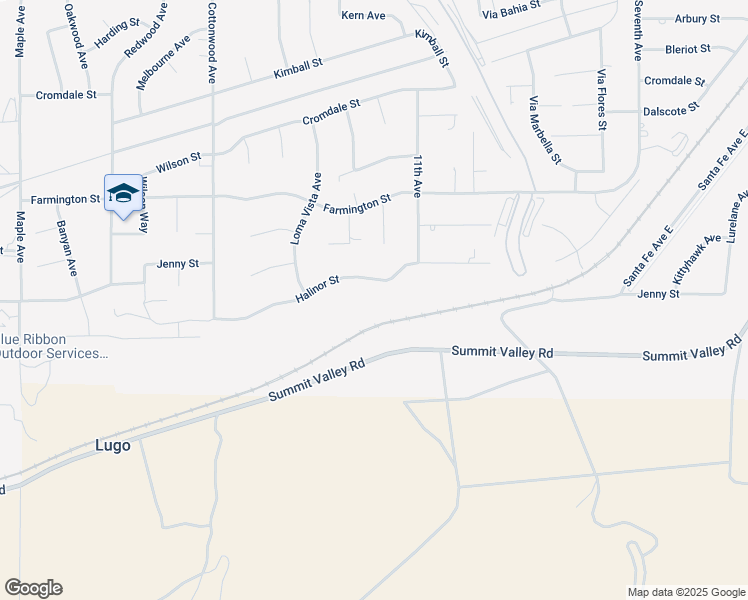 map of restaurants, bars, coffee shops, grocery stores, and more near 15219 Halinor Street in Hesperia