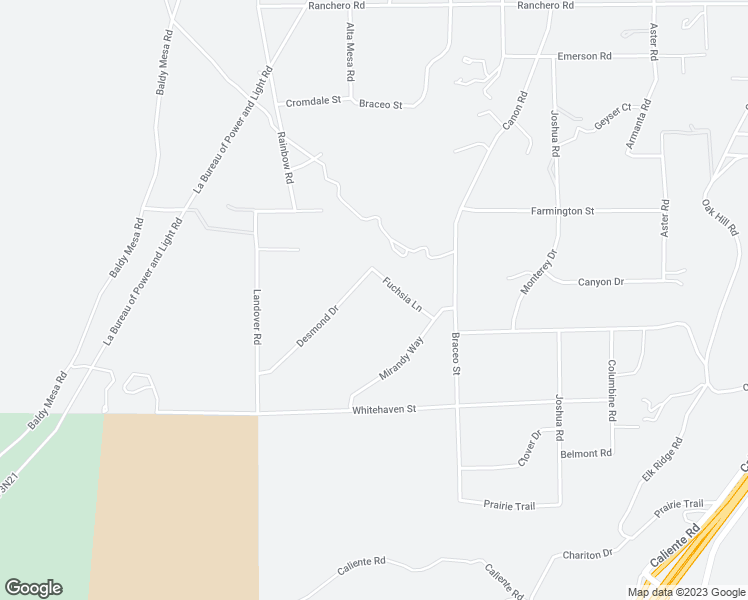 map of restaurants, bars, coffee shops, grocery stores, and more near 9889 Desmond Drive in Hesperia