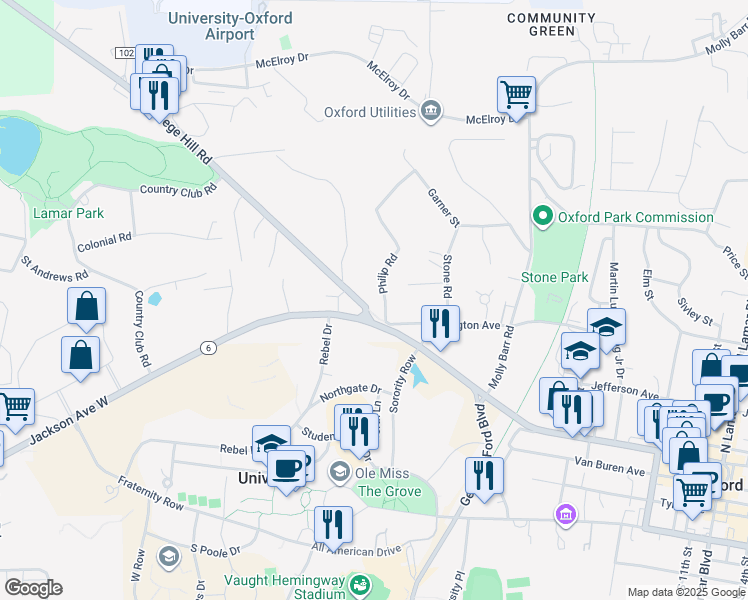 map of restaurants, bars, coffee shops, grocery stores, and more near 101 Philip Road in Oxford