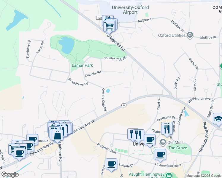 map of restaurants, bars, coffee shops, grocery stores, and more near 198 Tam O Shanter in Oxford