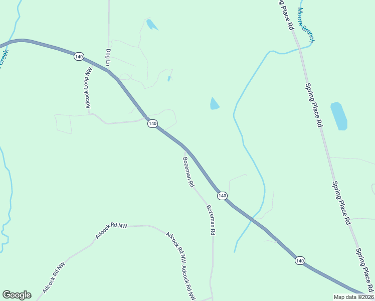 map of restaurants, bars, coffee shops, grocery stores, and more near Bozeman Road Northwest in Bartow