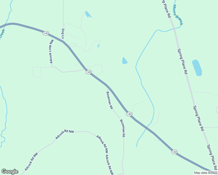 map of restaurants, bars, coffee shops, grocery stores, and more near 1 Bozeman Road in White