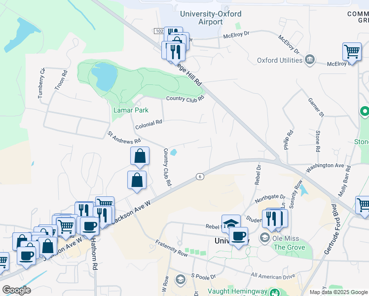 map of restaurants, bars, coffee shops, grocery stores, and more near 198 Tam O Shanter in Oxford