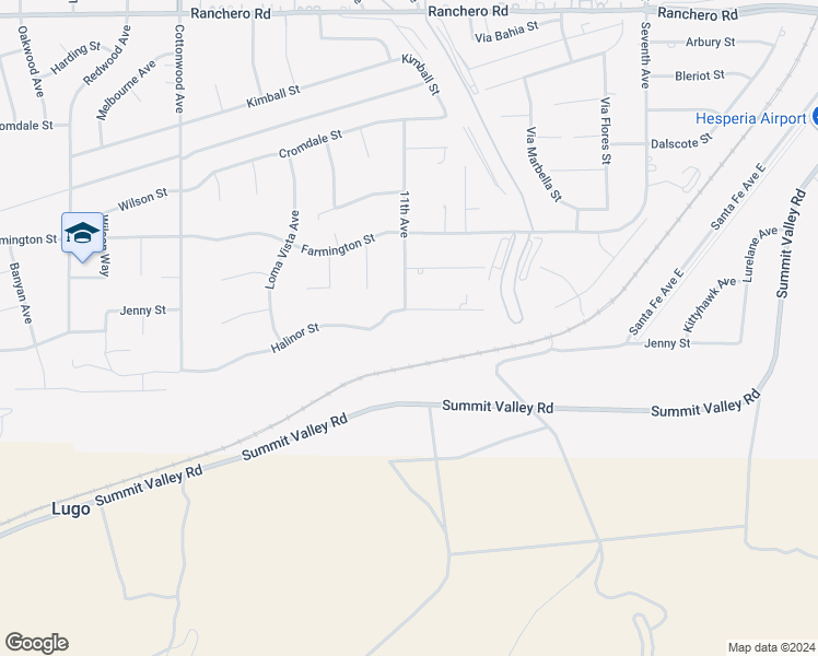 map of restaurants, bars, coffee shops, grocery stores, and more near 15311 Halinor Street in Hesperia