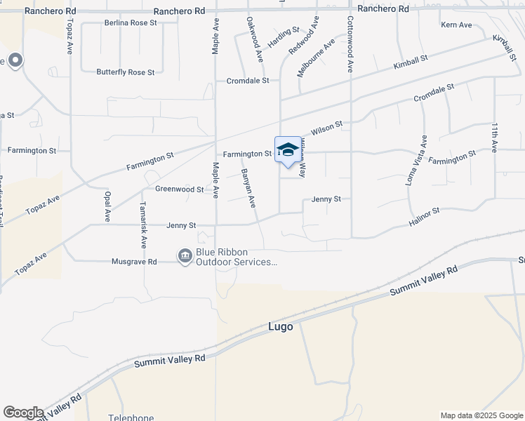 map of restaurants, bars, coffee shops, grocery stores, and more near 6731 Banyan Avenue in Hesperia