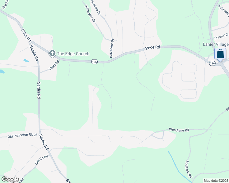 map of restaurants, bars, coffee shops, grocery stores, and more near 4009 Price Road in Gainesville