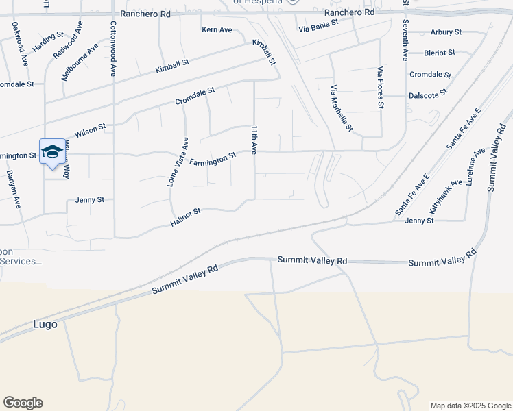 map of restaurants, bars, coffee shops, grocery stores, and more near 15311 Halinor Street in Hesperia