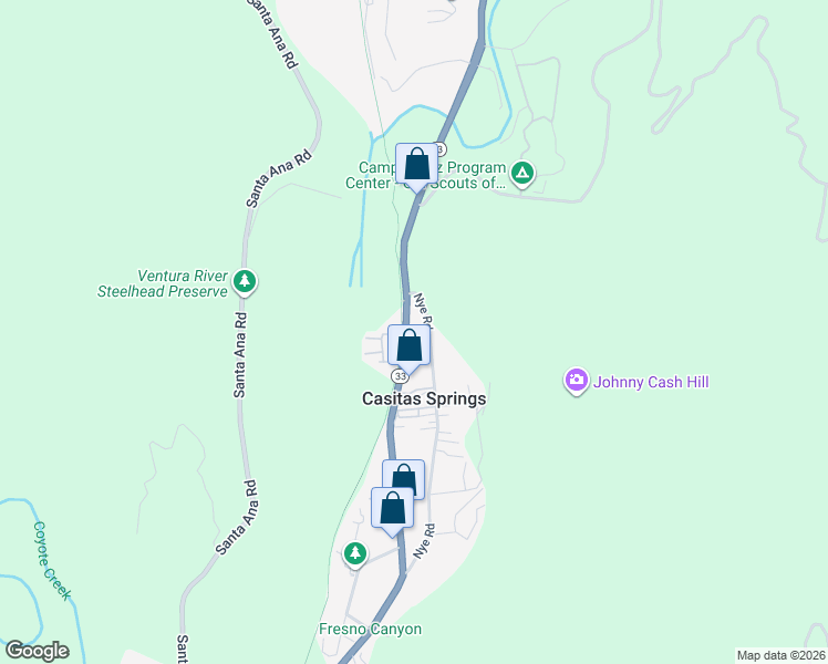 map of restaurants, bars, coffee shops, grocery stores, and more near 59 Brock Lane in Ventura