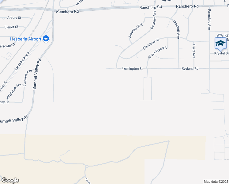 map of restaurants, bars, coffee shops, grocery stores, and more near Danbury Avenue in Hesperia