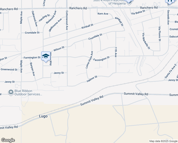 map of restaurants, bars, coffee shops, grocery stores, and more near 6781 Loma Vista Avenue in Hesperia