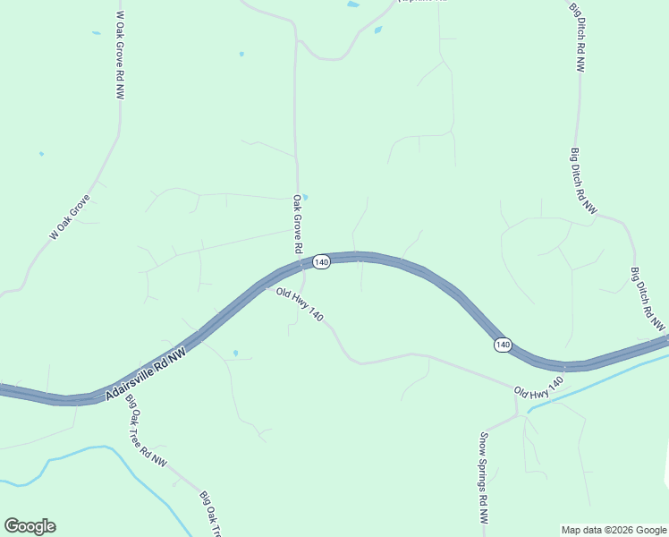 map of restaurants, bars, coffee shops, grocery stores, and more near 6429 Georgia 140 in Adairsville