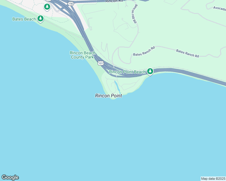 map of restaurants, bars, coffee shops, grocery stores, and more near 181 Rincon Point Road in Carpinteria