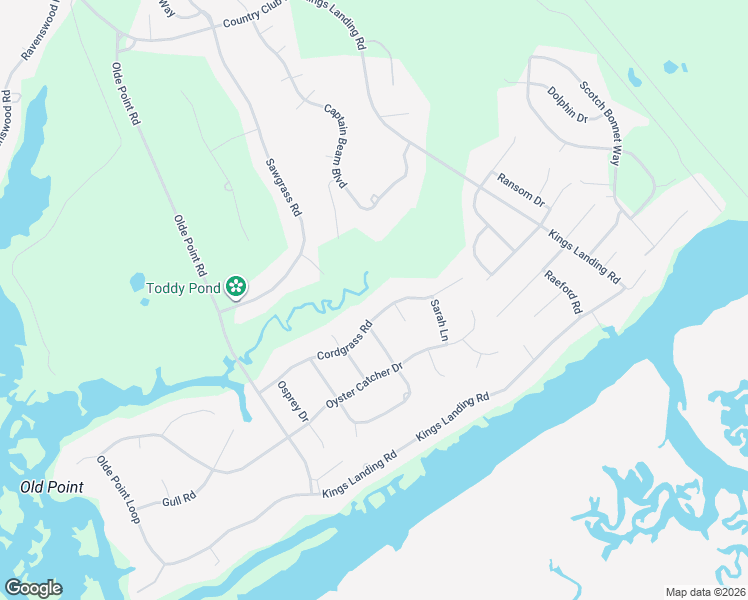 map of restaurants, bars, coffee shops, grocery stores, and more near 1004 Cordgrass Road in Hampstead