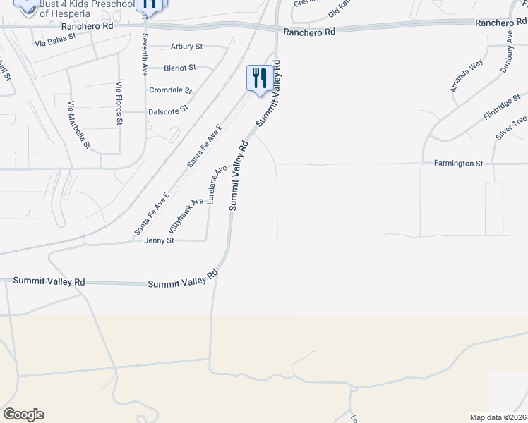 map of restaurants, bars, coffee shops, grocery stores, and more near 6786 Middleton Avenue in Hesperia