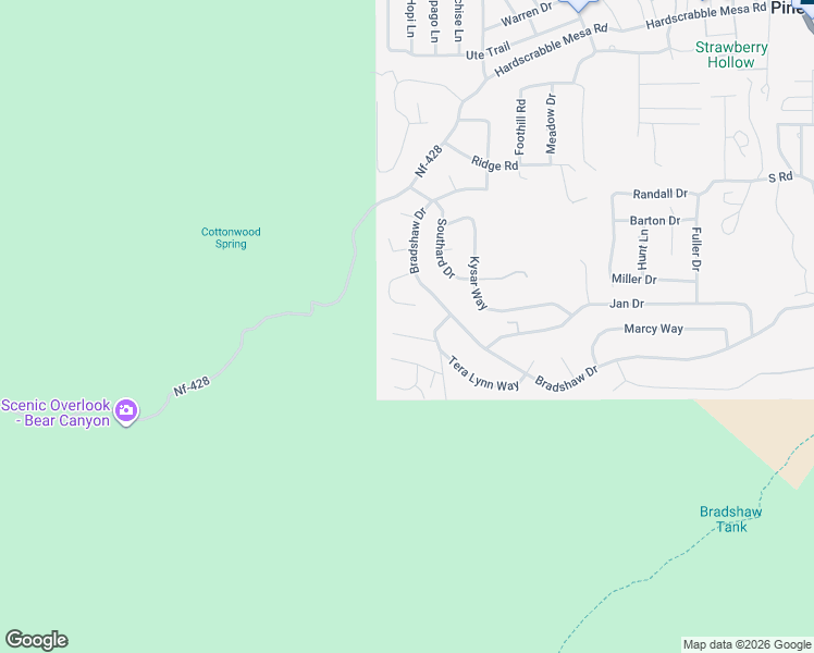 map of restaurants, bars, coffee shops, grocery stores, and more near 6832 Robbin Lane in Pine