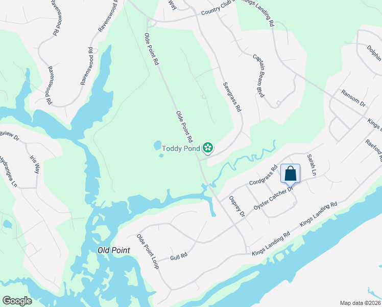 map of restaurants, bars, coffee shops, grocery stores, and more near 162 Olde Point Road in Hampstead