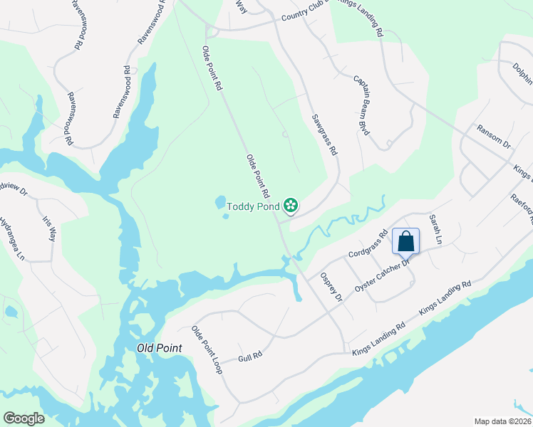 map of restaurants, bars, coffee shops, grocery stores, and more near 162 Olde Point Road in Hampstead