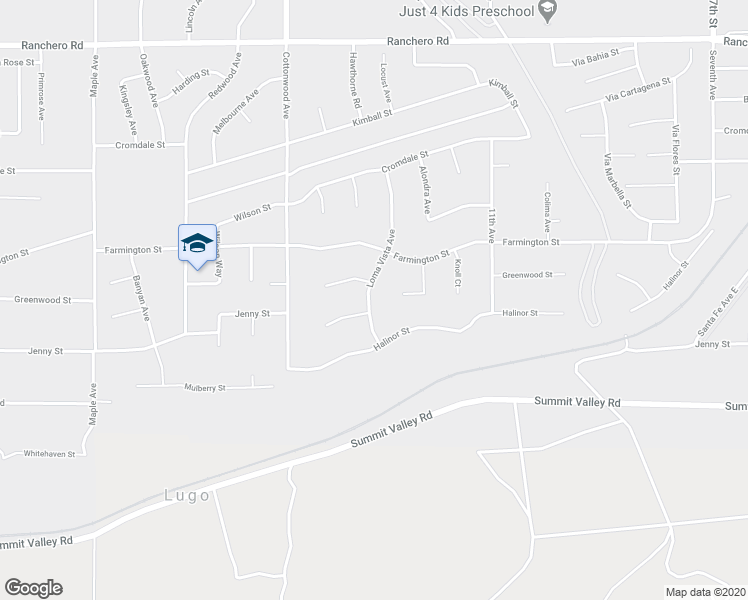 map of restaurants, bars, coffee shops, grocery stores, and more near 6781 Loma Vista Avenue in Hesperia