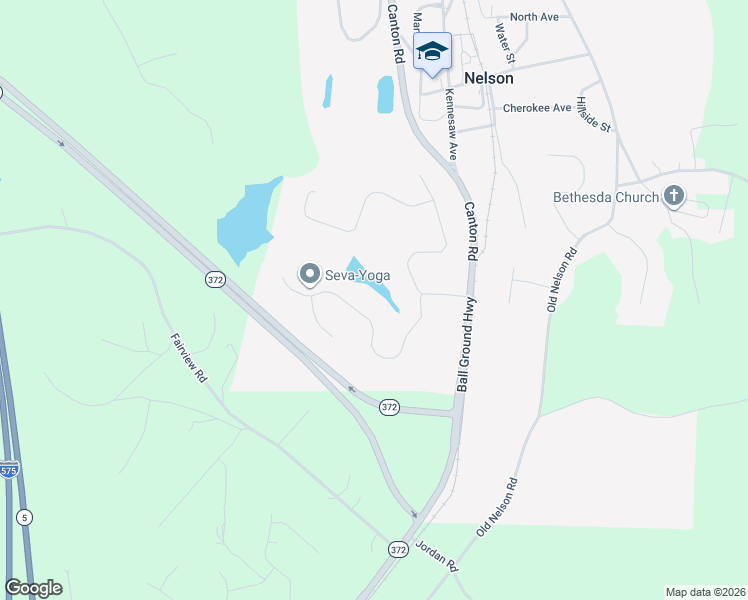 map of restaurants, bars, coffee shops, grocery stores, and more near 3032 Cypress Cove in Ball Ground