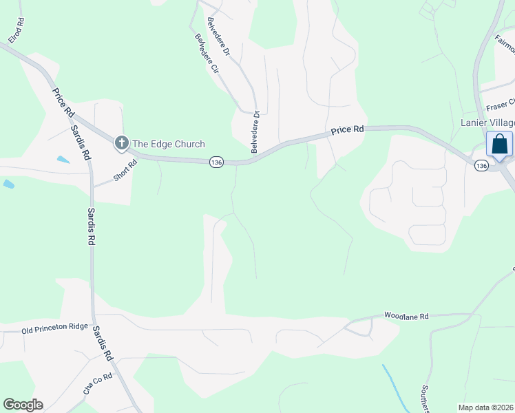 map of restaurants, bars, coffee shops, grocery stores, and more near 4005 Price Road in Gainesville