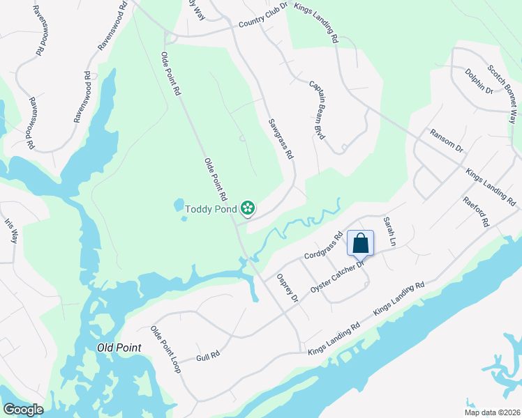 map of restaurants, bars, coffee shops, grocery stores, and more near 608 Sawgrass Road in Hampstead