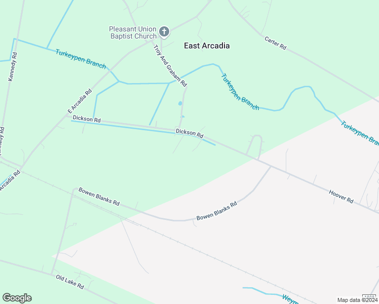 map of restaurants, bars, coffee shops, grocery stores, and more near 642 Dickson Road in Riegelwood