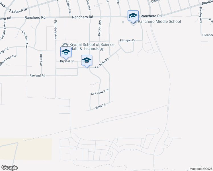 map of restaurants, bars, coffee shops, grocery stores, and more near 6830 Kenyon Avenue in Hesperia