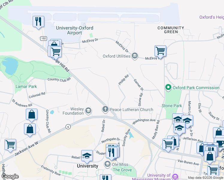 map of restaurants, bars, coffee shops, grocery stores, and more near 101-147 Leighton Rd in Oxford