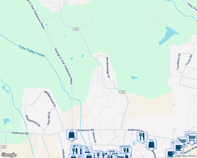 map of restaurants, bars, coffee shops, grocery stores, and more near 106 Saucer Lane in Oxford