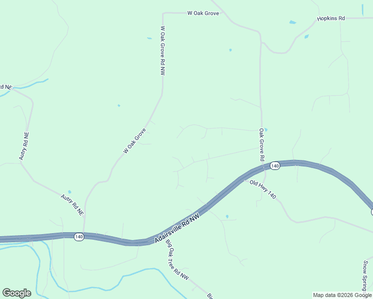 map of restaurants, bars, coffee shops, grocery stores, and more near 15 Kirby Ct in Adairsville