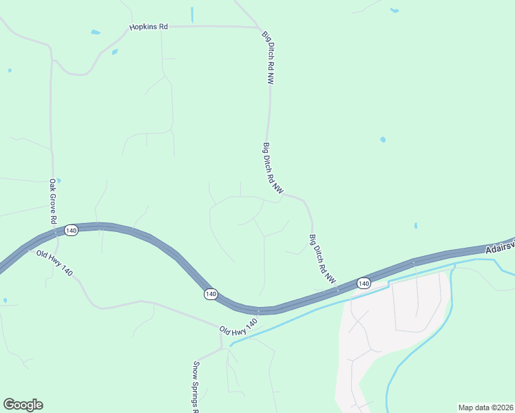 map of restaurants, bars, coffee shops, grocery stores, and more near 12 Wessington Place in Adairsville