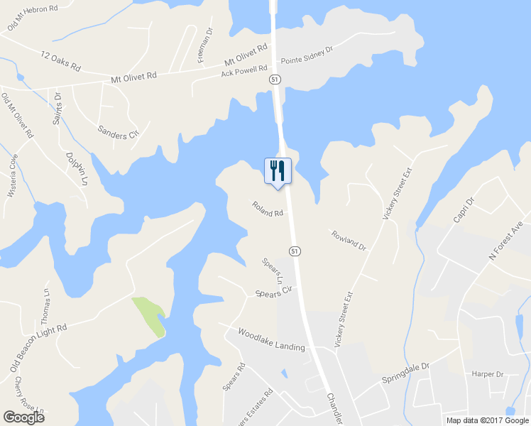 map of restaurants, bars, coffee shops, grocery stores, and more near 154 Roland Road in Hartwell