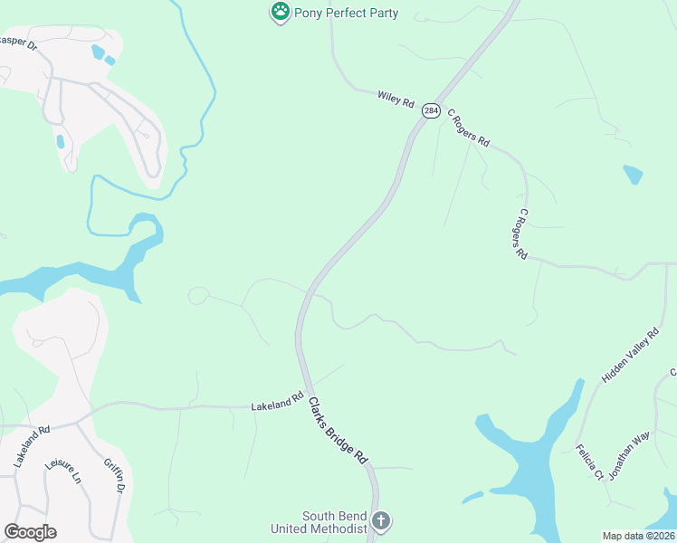 map of restaurants, bars, coffee shops, grocery stores, and more near 3692 Clarks Bridge Road in Gainesville