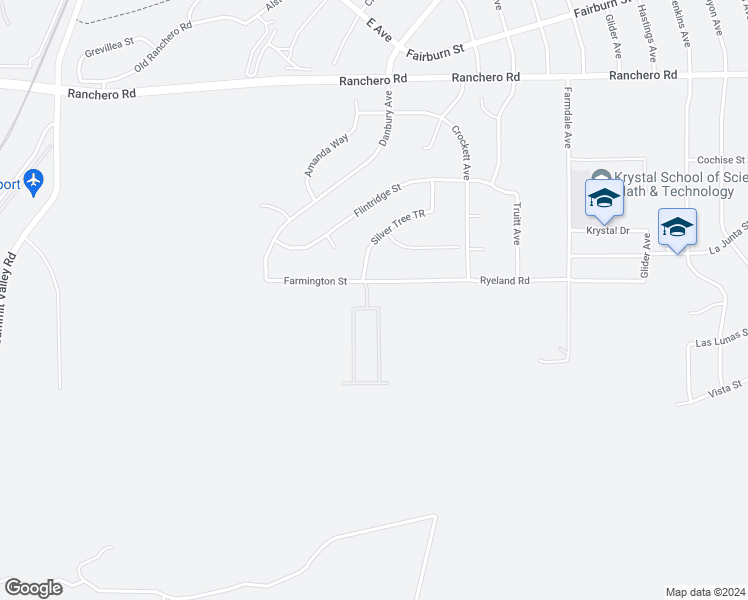 map of restaurants, bars, coffee shops, grocery stores, and more near 16748 Shoshone Street in Hesperia