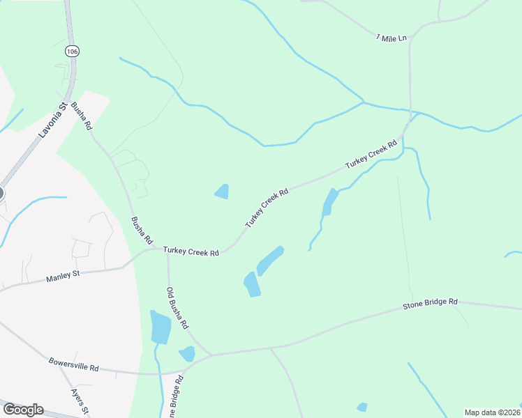 map of restaurants, bars, coffee shops, grocery stores, and more near Turkey Creek Road in Carnesville