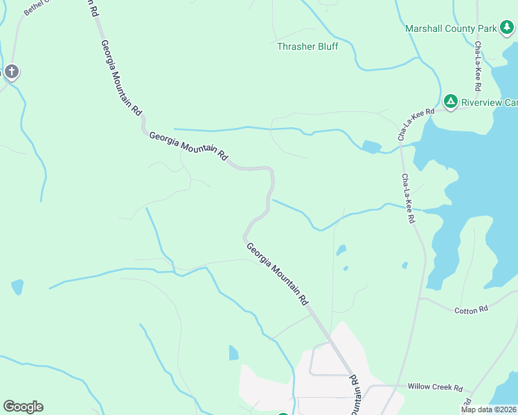 map of restaurants, bars, coffee shops, grocery stores, and more near 1055 Georgia Mountain Road in Guntersville