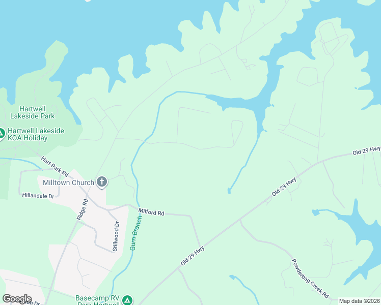 map of restaurants, bars, coffee shops, grocery stores, and more near 364 Ridgewood Drive in Hartwell