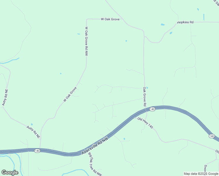 map of restaurants, bars, coffee shops, grocery stores, and more near 30 Northridge Circle in Adairsville
