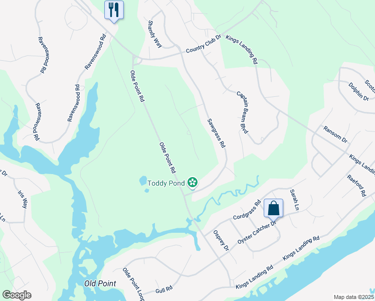 map of restaurants, bars, coffee shops, grocery stores, and more near 817 South Green Tee Road in Hampstead