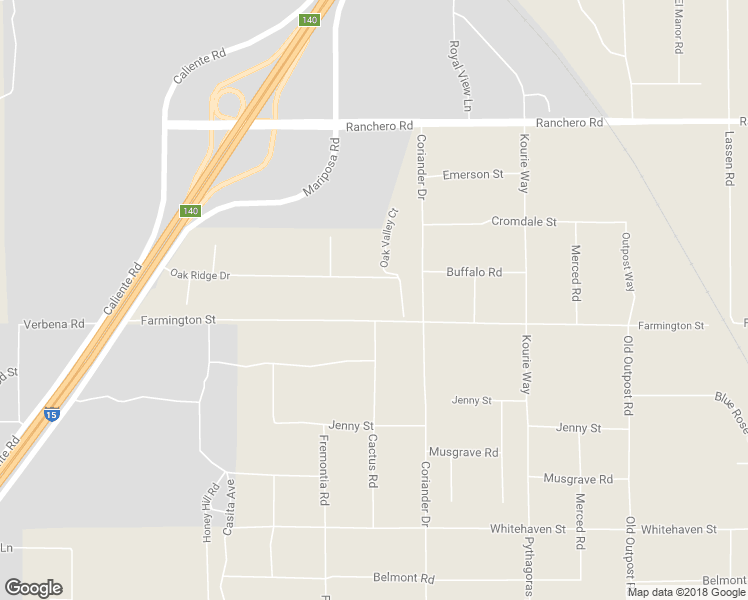 map of restaurants, bars, coffee shops, grocery stores, and more near 6940 Oak Vista Lane in Hesperia