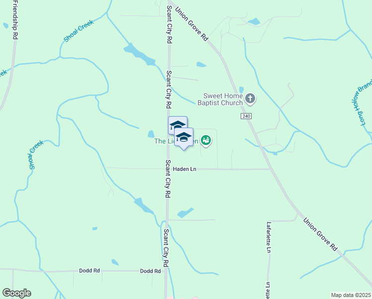map of restaurants, bars, coffee shops, grocery stores, and more near 994 Scant City Road in Guntersville