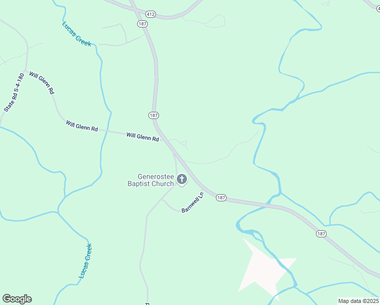 map of restaurants, bars, coffee shops, grocery stores, and more near 120 K C Berry Road in Starr