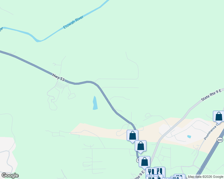 map of restaurants, bars, coffee shops, grocery stores, and more near 102 Meadows Court in Dawsonville