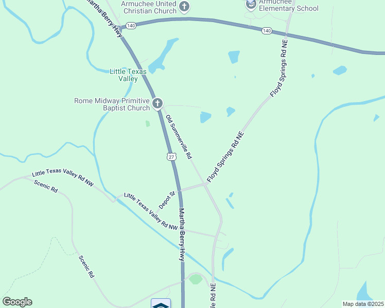 map of restaurants, bars, coffee shops, grocery stores, and more near 2888 Old Summerville Road in Armuchee