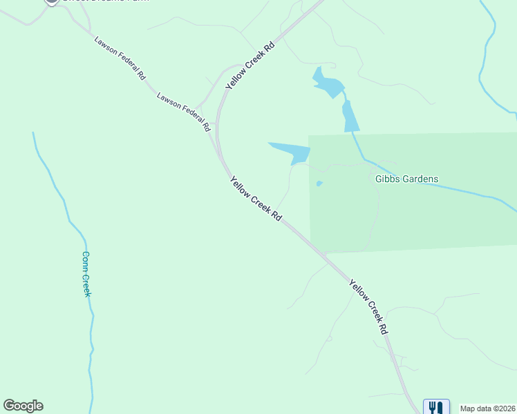 map of restaurants, bars, coffee shops, grocery stores, and more near 7103-7295 Yellow Creek Road in Ball Ground