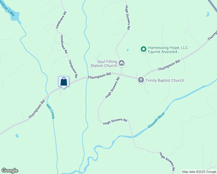 map of restaurants, bars, coffee shops, grocery stores, and more near 1096 Hugh Stowers Road in Dawsonville