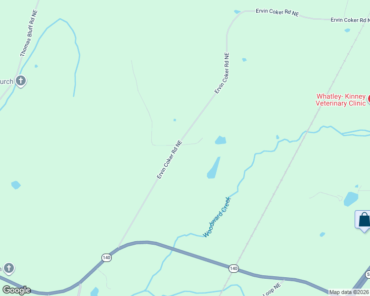 map of restaurants, bars, coffee shops, grocery stores, and more near 292 Ervin Coker Road Northeast in Rome