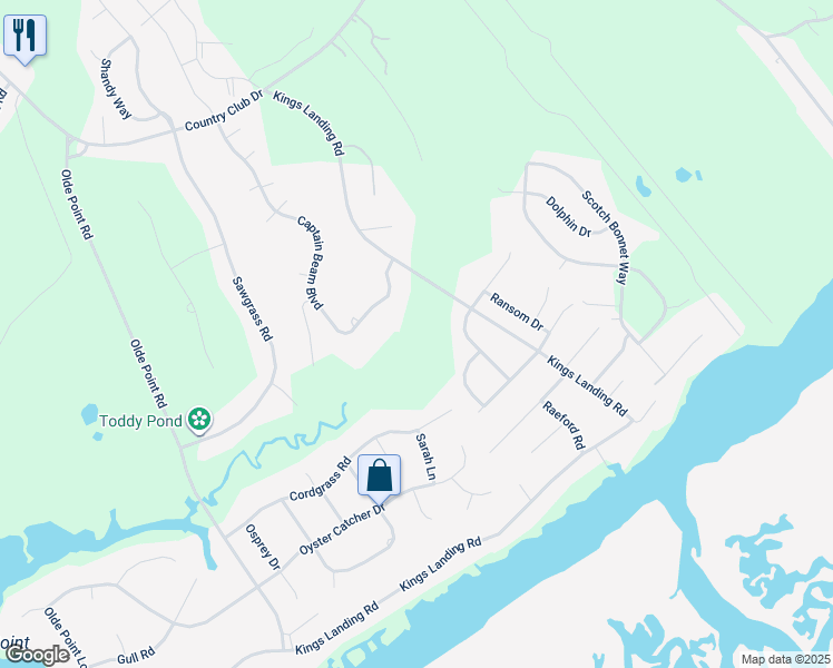 map of restaurants, bars, coffee shops, grocery stores, and more near 15 Captain Beam Boulevard in Hampstead