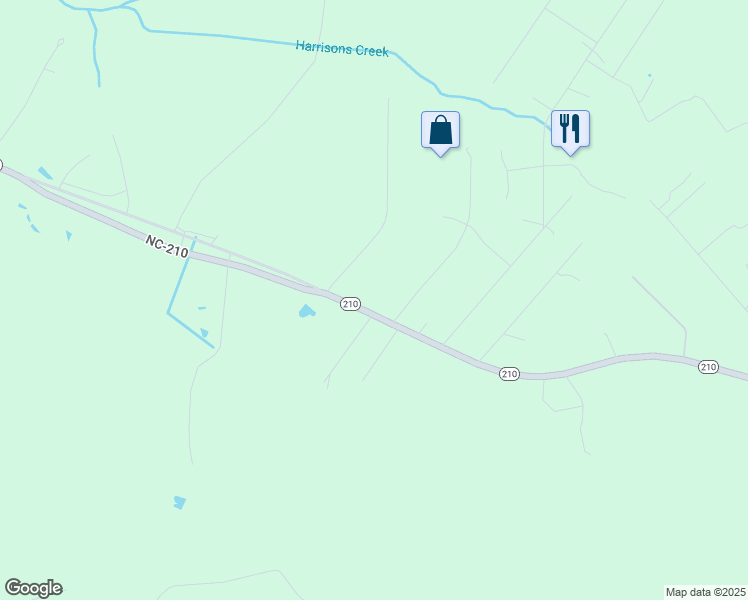 map of restaurants, bars, coffee shops, grocery stores, and more near 1880 Nc Highway 210 West in Hampstead