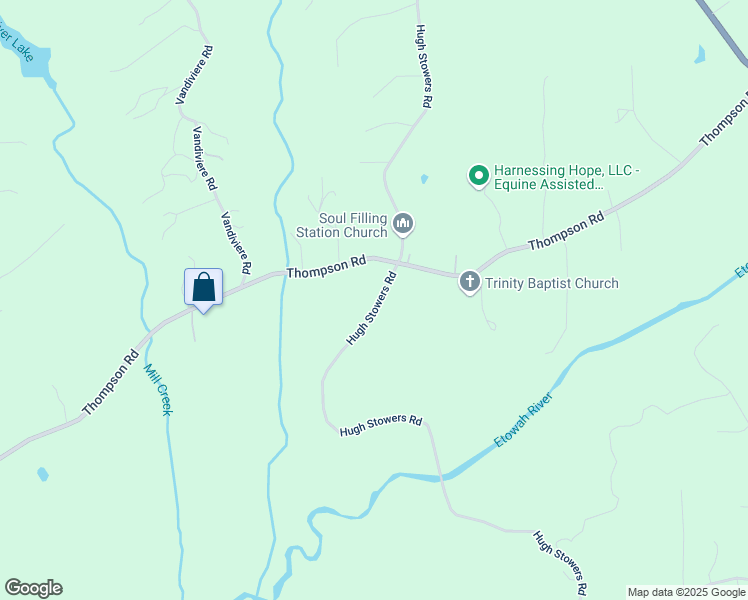 map of restaurants, bars, coffee shops, grocery stores, and more near 1096 Hugh Stowers Road in Dawsonville